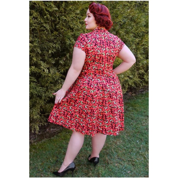 Cherry Velvet brand Jacqueline - Fresh Picked - Apple Dress 3X - Picture 4 of 6